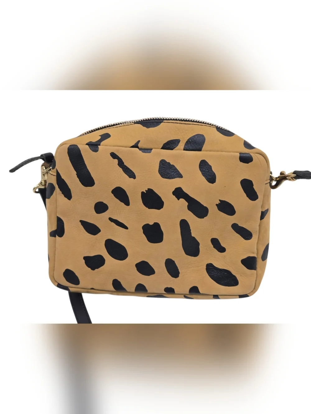 CLARE V. CROSSBODY‎ BAG WITH LEOPARD PRINT New
